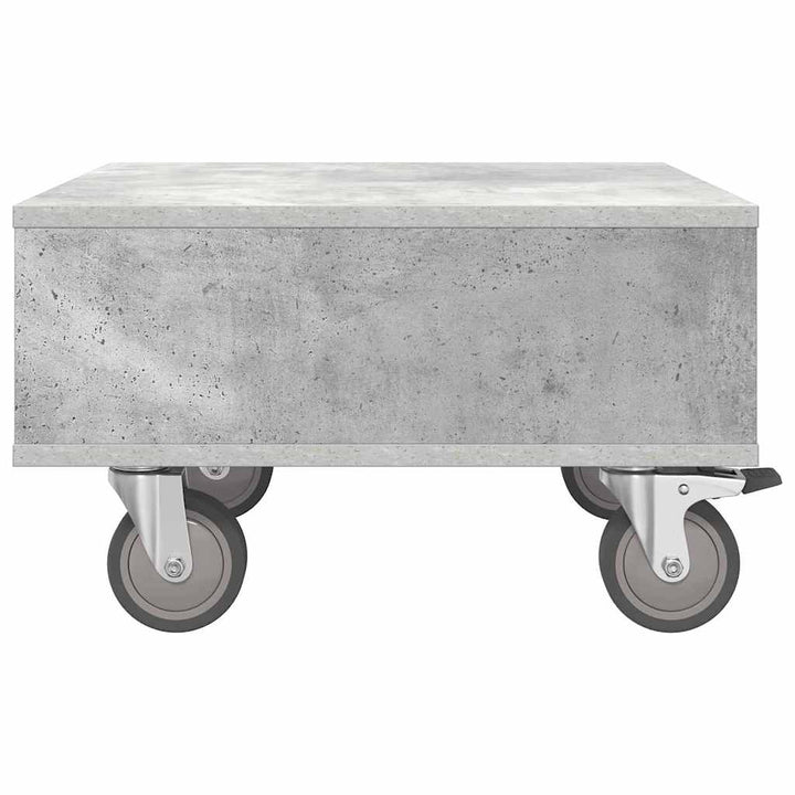 Sidebord med hjul Beton Grå 50,5 x 50 x 30 cm Konstrueret træ