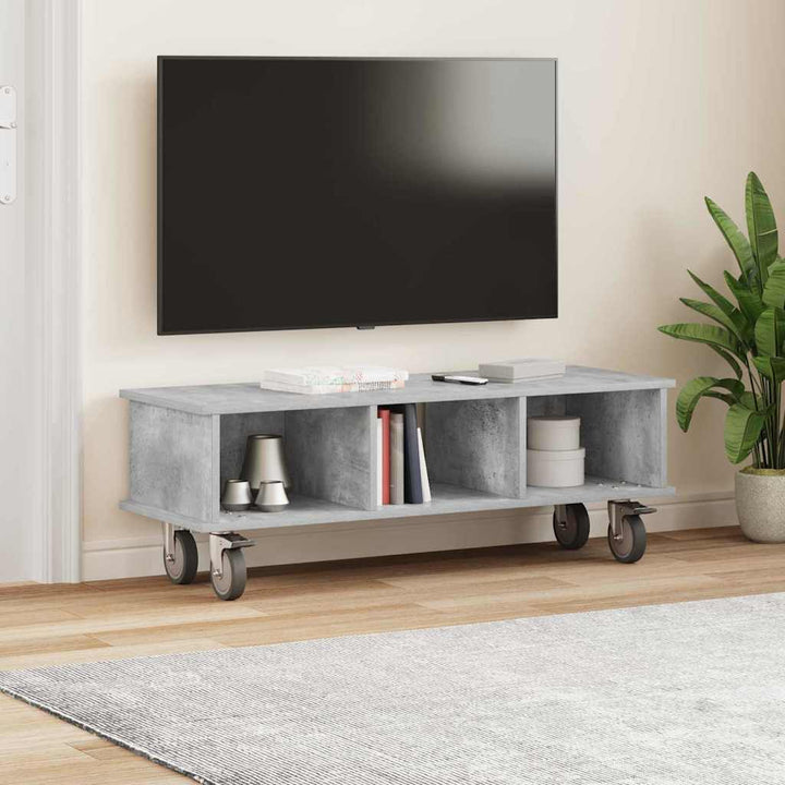 TV-bord Beton Grå 100 x 35 x 35 cm Konstrueret træ