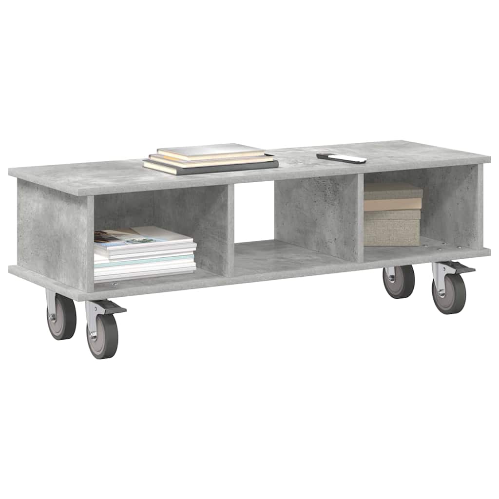 TV-bord Beton Grå 100 x 35 x 35 cm Konstrueret træ