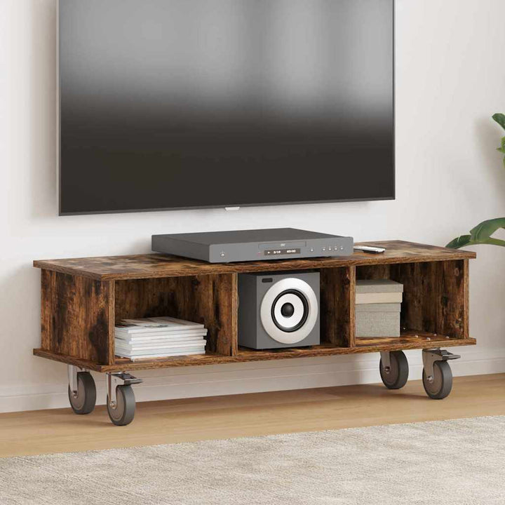 TV-bord 100 x 35 x 35 cm Røget eg Konstrueret træ