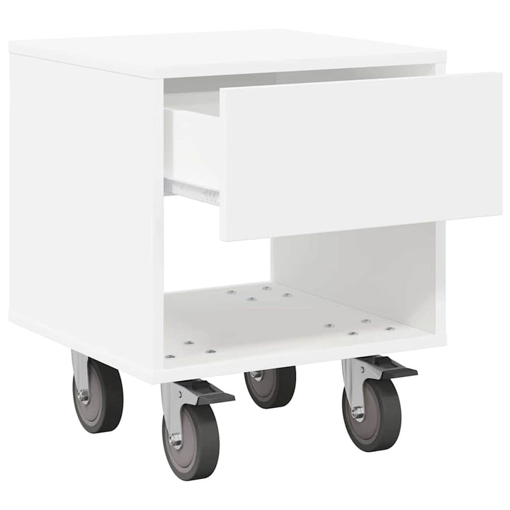 Sengebord 2 pcs Hvid 40,5 x 40 x 48 cm Konstrueret træ