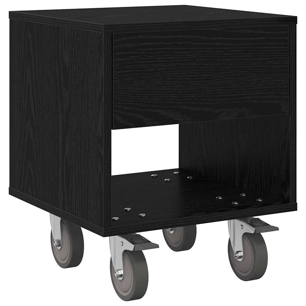 Sengebord 2 pcs Sort eg 40,5 x 40 x 48 cm Konstrueret træ