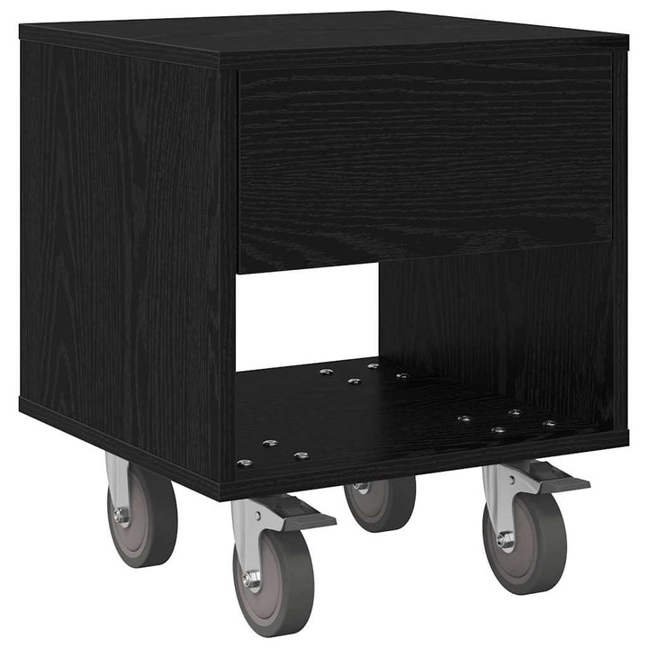 Sengebord 2 pcs Sort eg 40,5 x 40 x 48 cm Konstrueret træ