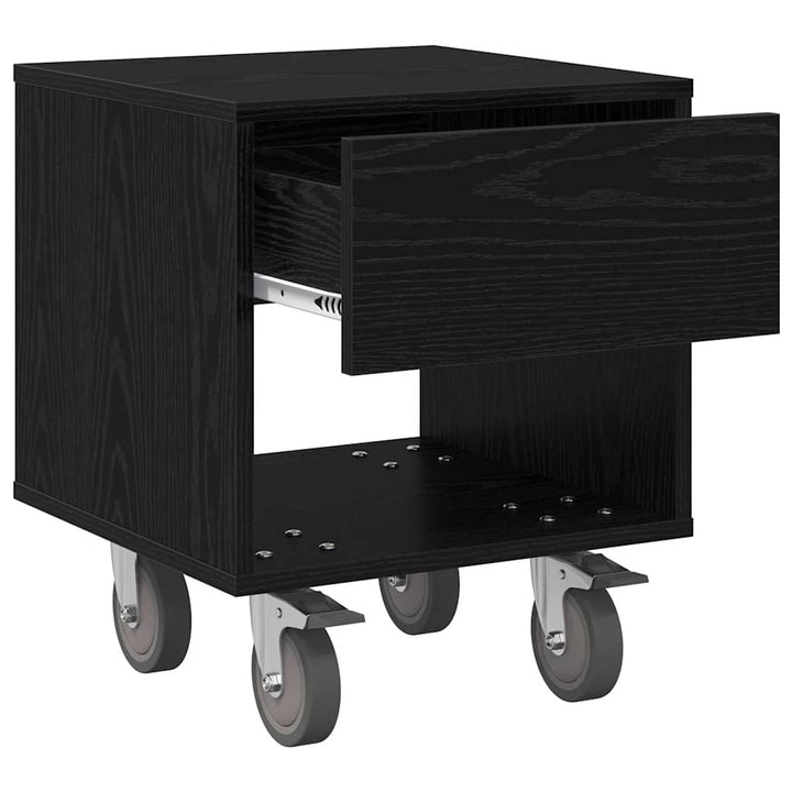 Sengebord 2 pcs Sort eg 40,5 x 40 x 48 cm Konstrueret træ