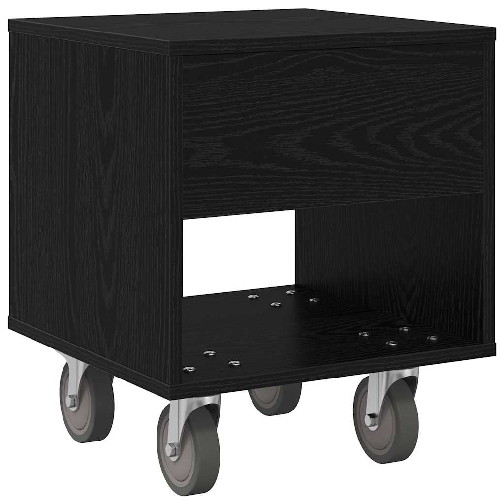 Sengebord 2 pcs Sort eg 40,5 x 40 x 48 cm Konstrueret træ
