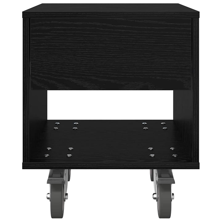 Sengebord 2 pcs Sort eg 40,5 x 40 x 48 cm Konstrueret træ
