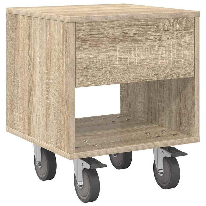 Sengebord 2 pcs Sonoma eg 40,5 x 40 x 48 cm Konstrueret træ