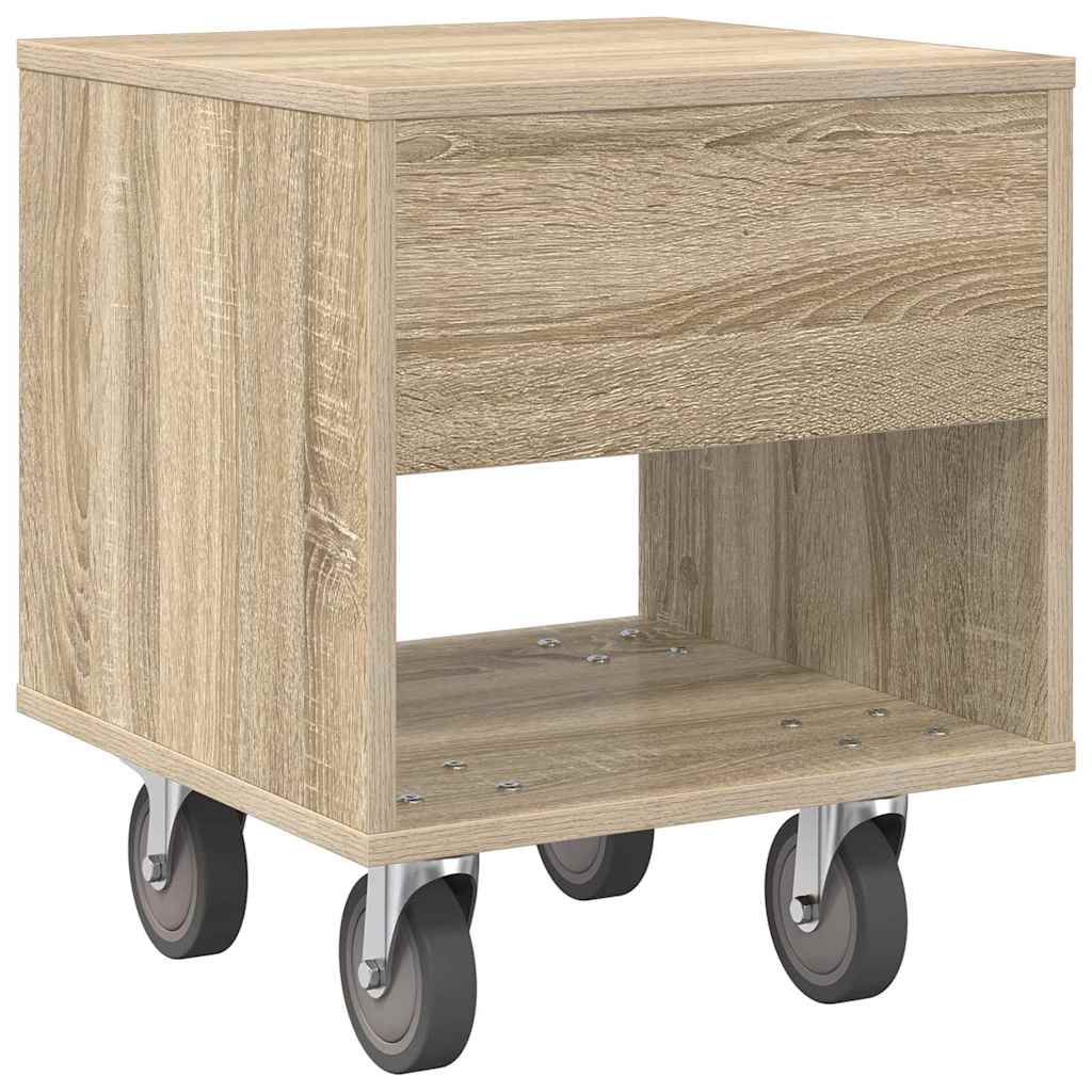 Sengebord 2 pcs Sonoma eg 40,5 x 40 x 48 cm Konstrueret træ