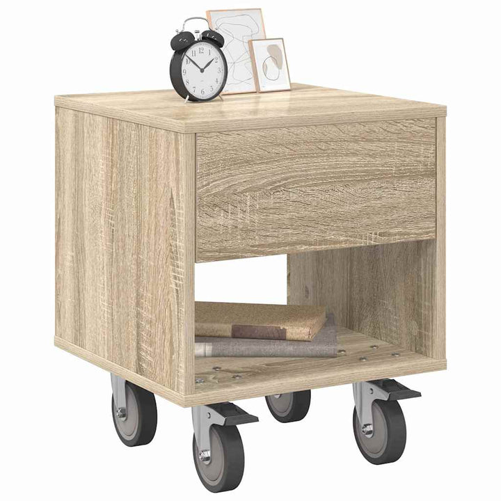 Sengebord 2 pcs Sonoma eg 40,5 x 40 x 48 cm Konstrueret træ