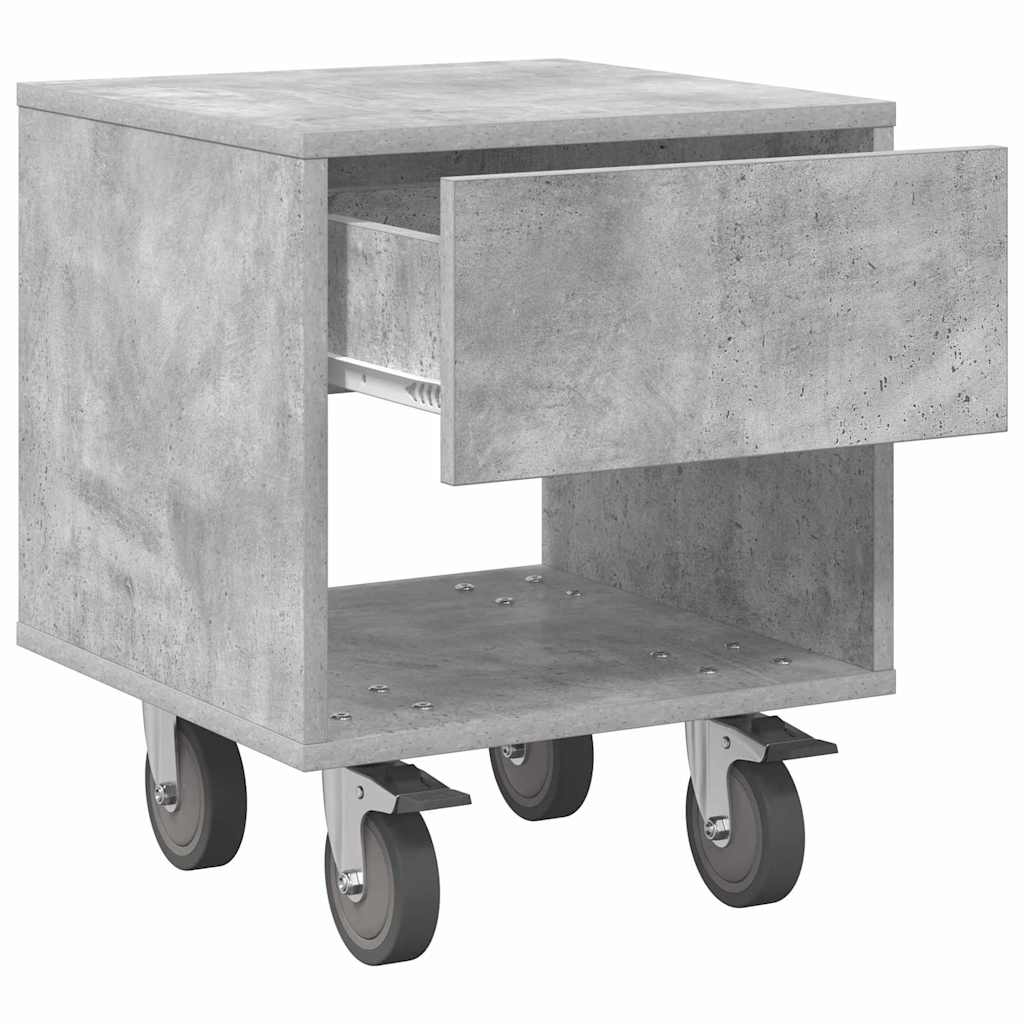 Sengebord Beton Grå 40,5 x 40 x 48 cm Konstrueret træ