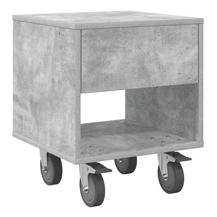Sengebord 2 pcs Beton Grå 40,5 x 40 x 48 cm Konstrueret træ