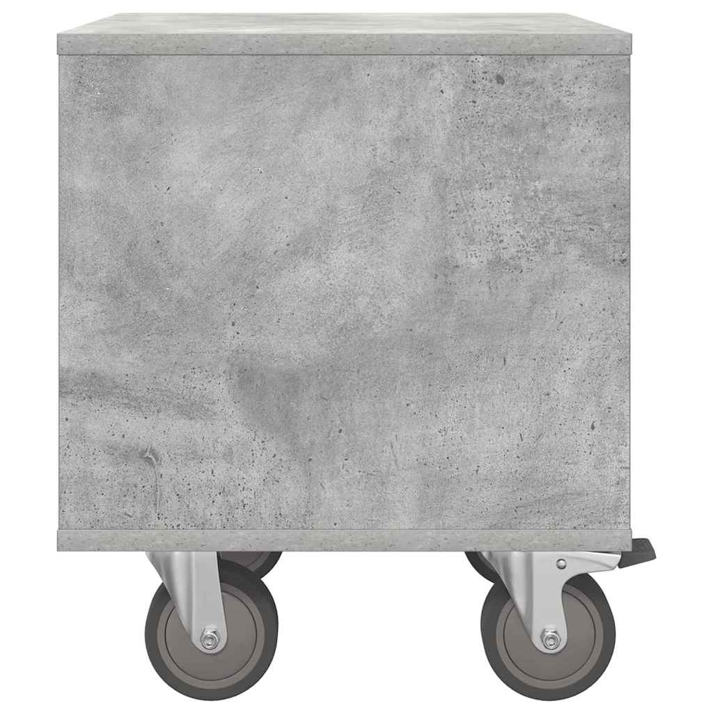 Sengebord 2 pcs Beton Grå 40,5 x 40 x 48 cm Konstrueret træ
