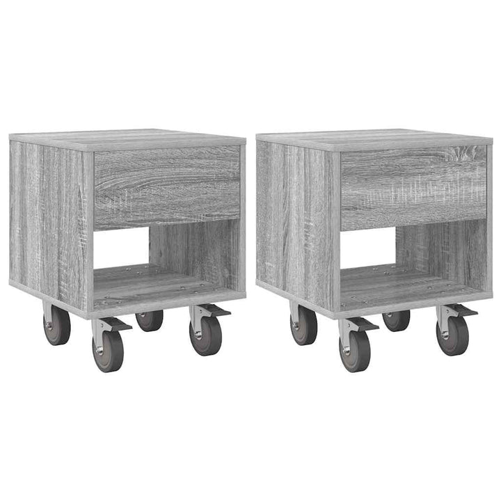 Sengebord 2 pcs Grå Sonoma 40,5 x 40 x 48 cm Konstrueret træ