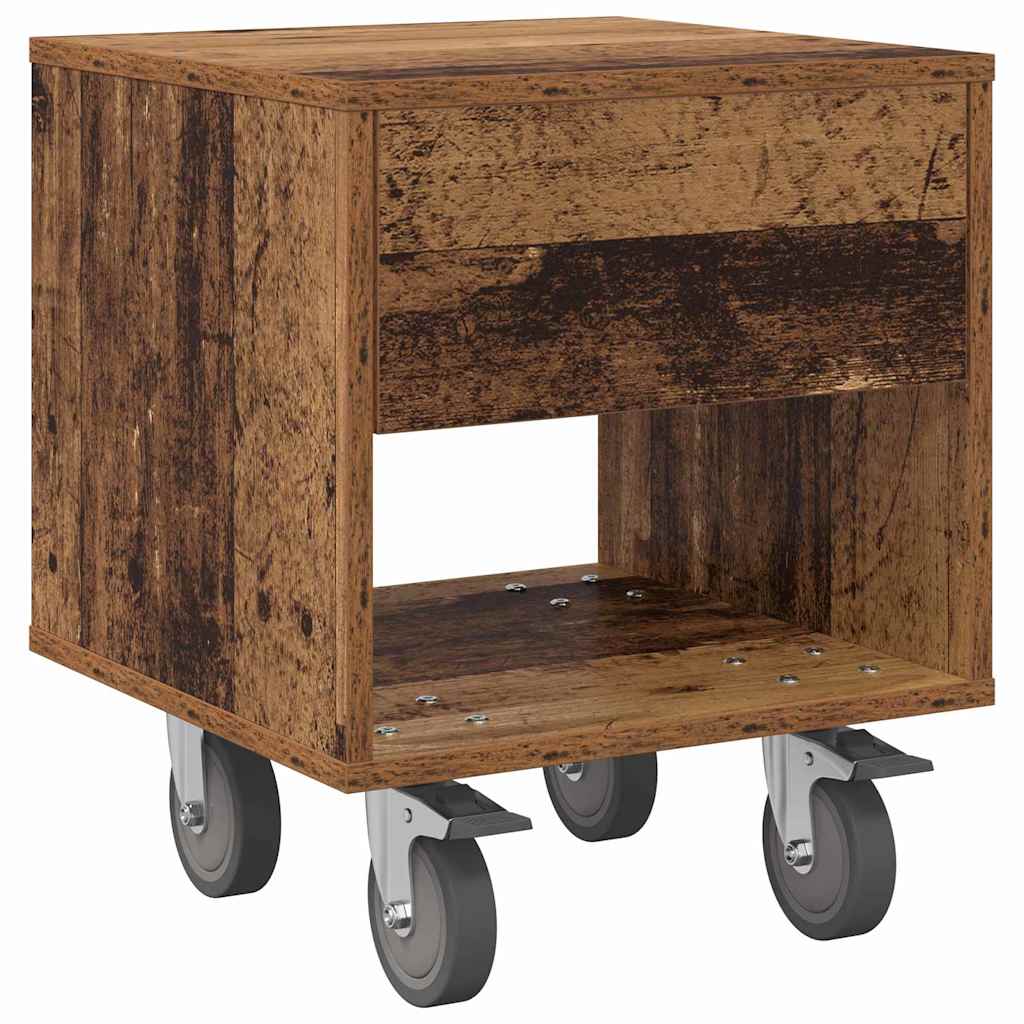 Sengebord 2 pcs Gammelt træ 40,5 x 40 x 48 cm Konstrueret træ