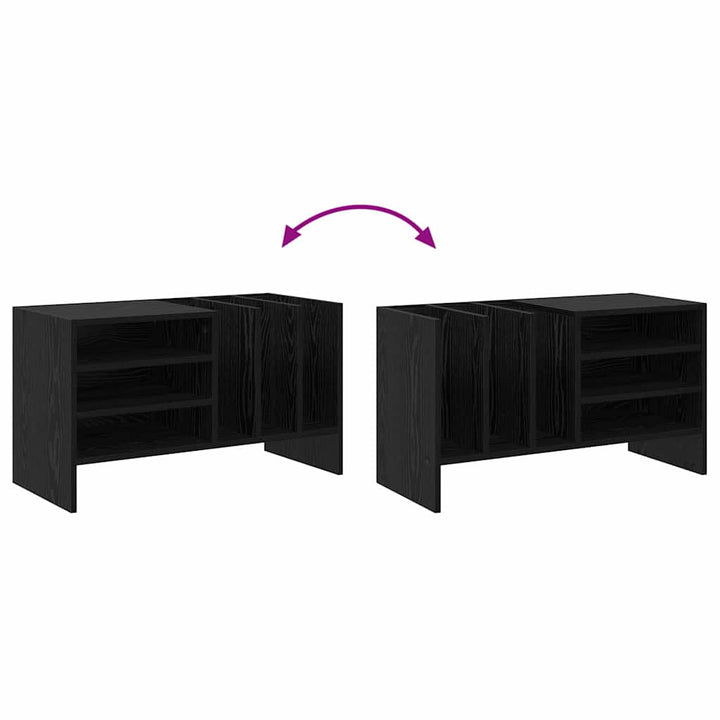 Pladeskab Sort eg 78,5 x 35 x 45 cm Konstrueret træ