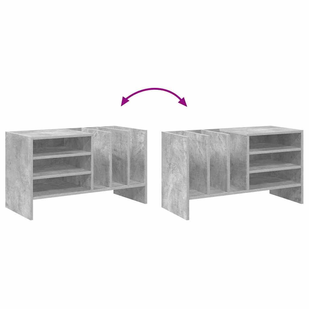 Pladeskab Beton Grå 78,5 x 35 x 45 cm Konstrueret træ