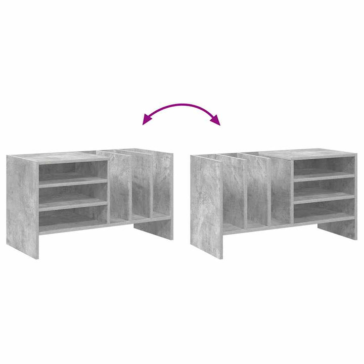 Pladeskab Beton Grå 78,5 x 35 x 45 cm Konstrueret træ