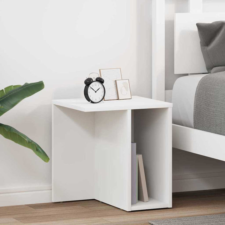 Endebord 2 pcs Hvid 37 x 32 x 40 cm Konstrueret træ