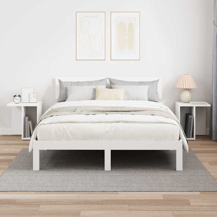 Endebord 2 pcs Hvid 37 x 32 x 40 cm Konstrueret træ