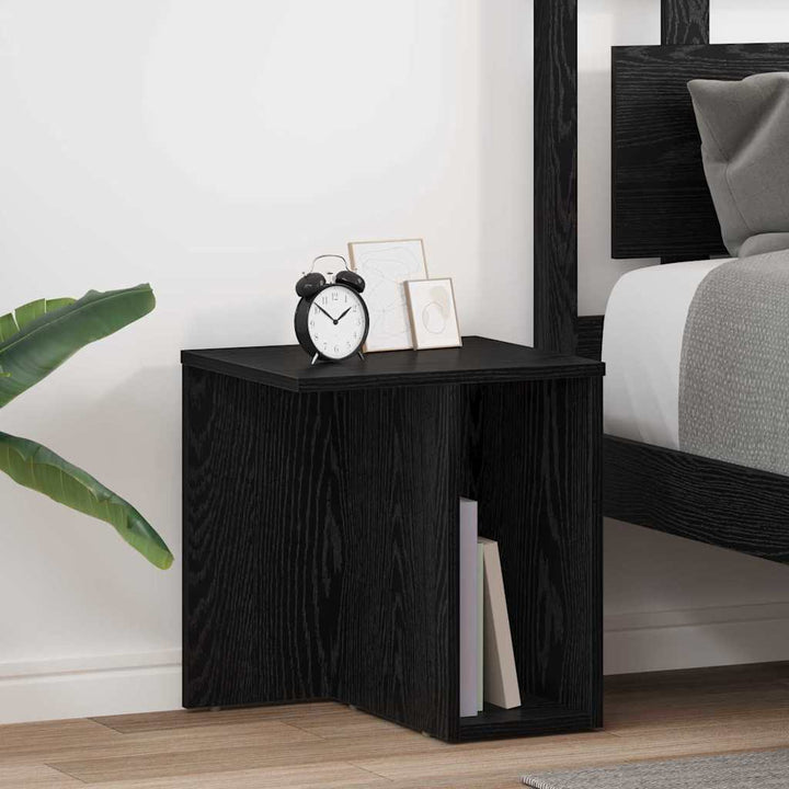 Endebord 2 pcs Sort eg 37 x 32 x 40 cm Konstrueret træ