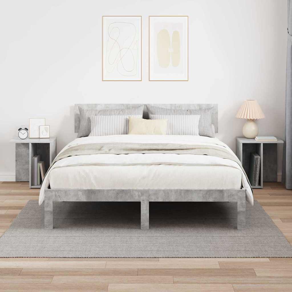 Endebord 2 pcs Beton Grå 37 x 32 x 40 cm Konstrueret træ