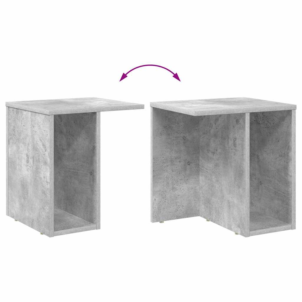 Endebord 2 pcs Beton Grå 37 x 32 x 40 cm Konstrueret træ
