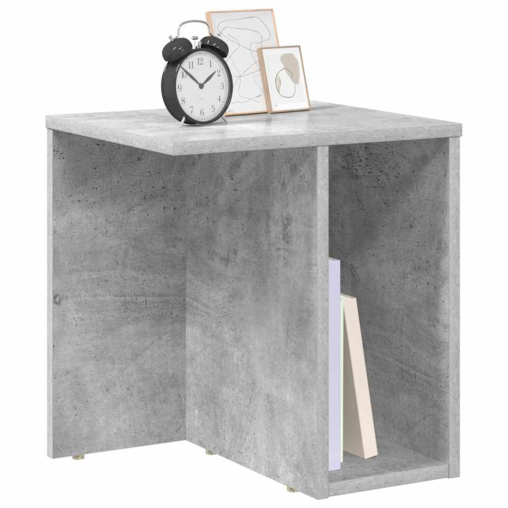 Endebord 2 pcs Beton Grå 37 x 32 x 40 cm Konstrueret træ