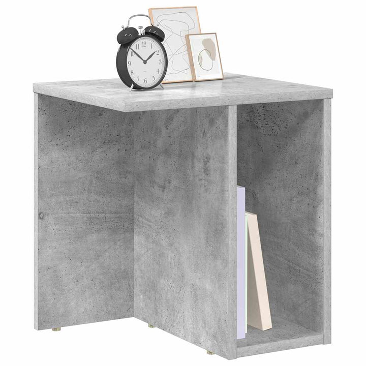 Endebord 2 pcs Beton Grå 37 x 32 x 40 cm Konstrueret træ