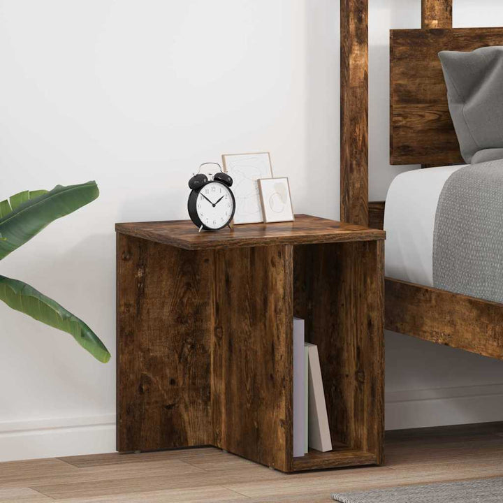 Endebord 2 pcs Røget eg 37 x 32 x 40 cm Konstrueret træ