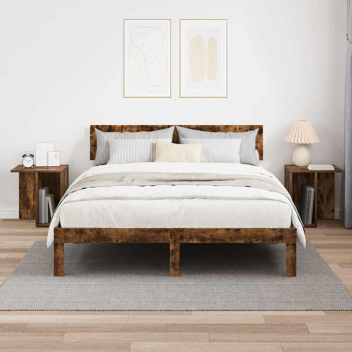 Endebord 2 pcs Røget eg 37 x 32 x 40 cm Konstrueret træ