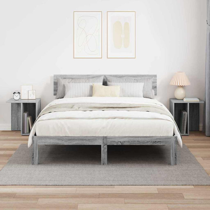 Endebord 2 pcs Grå Sonoma 37 x 32 x 40 cm Konstrueret træ