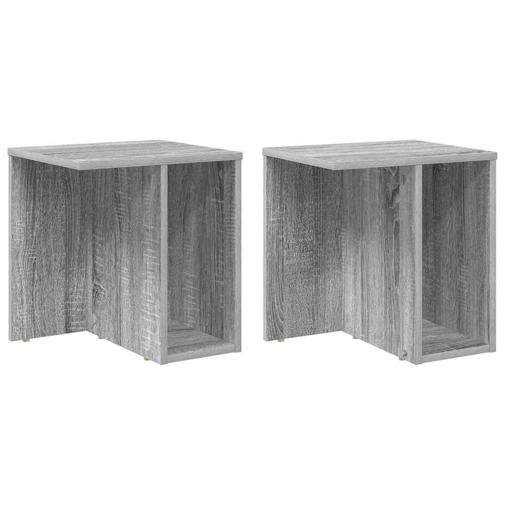Endebord 2 pcs Grå Sonoma 37 x 32 x 40 cm Konstrueret træ