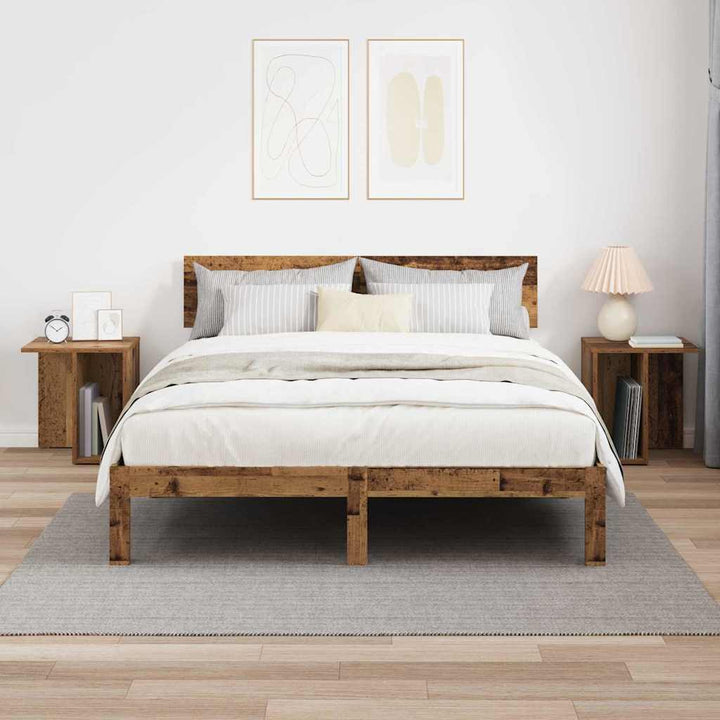 Endebord 2 pcs Gammelt træ 37 x 32 x 40 cm Konstrueret træ