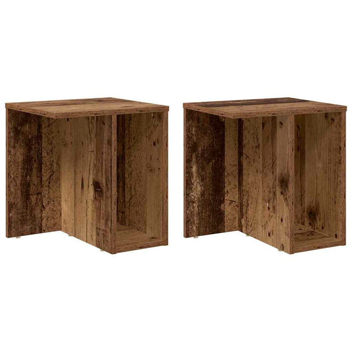 Endebord 2 pcs Gammelt træ 37 x 32 x 40 cm Konstrueret træ