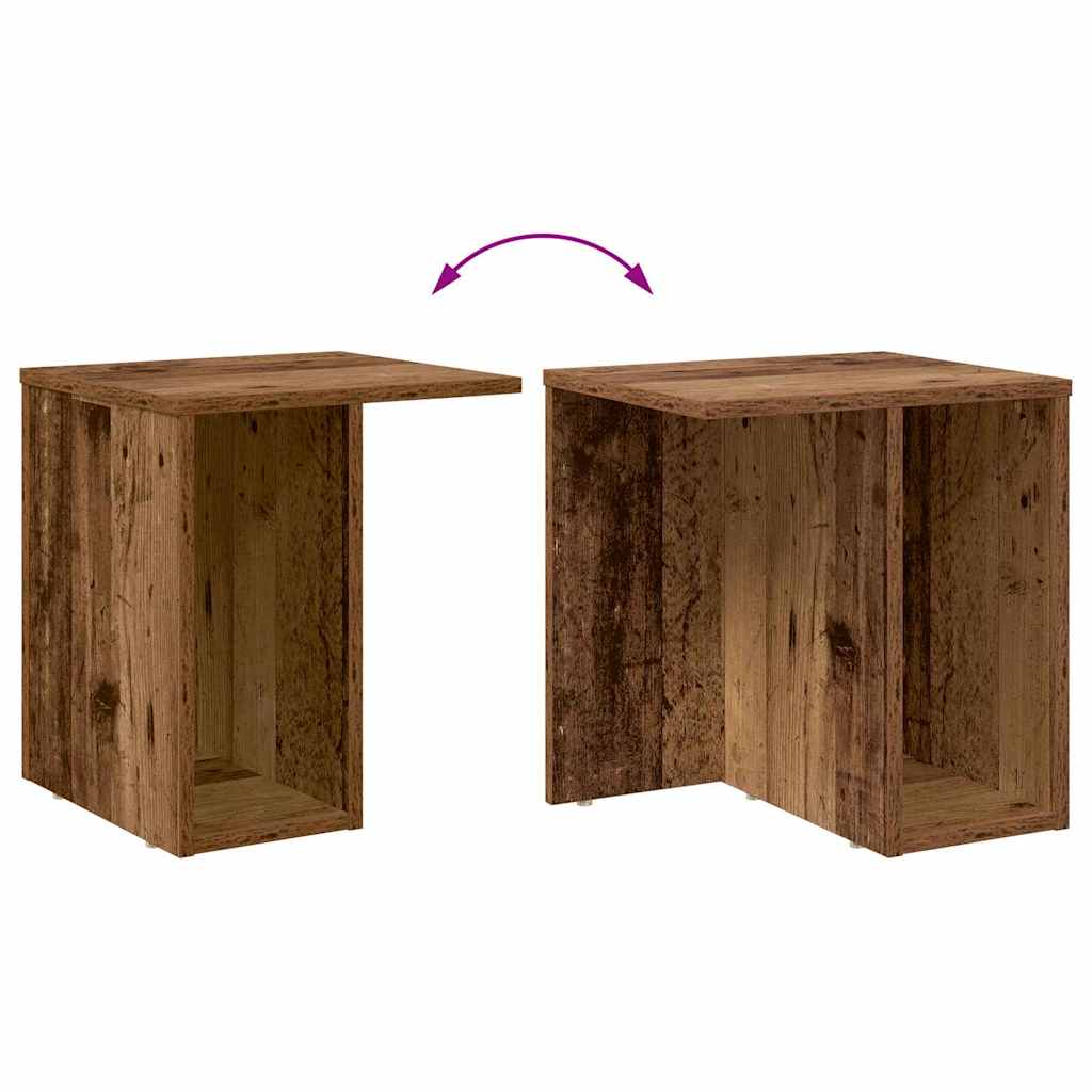 Endebord 2 pcs Gammelt træ 37 x 32 x 40 cm Konstrueret træ