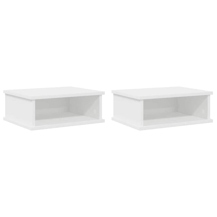 Sengebord 2 stk. Hvid 40 x 31 x 15 cm Konstrueret træ