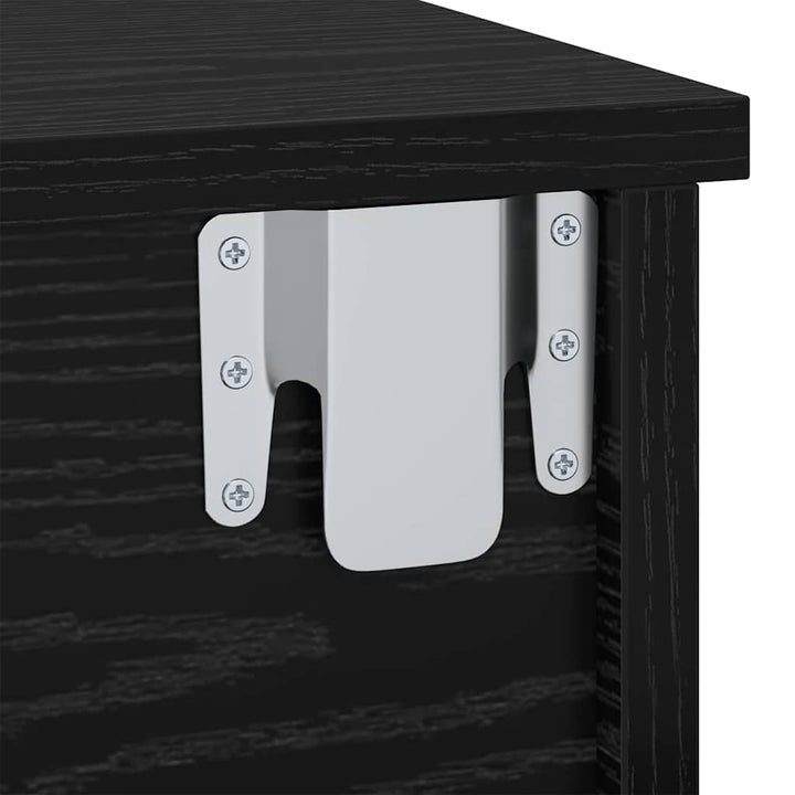 Sengebord 2 stk. Sort eg 40 x 31 x 15 cm Konstrueret træ