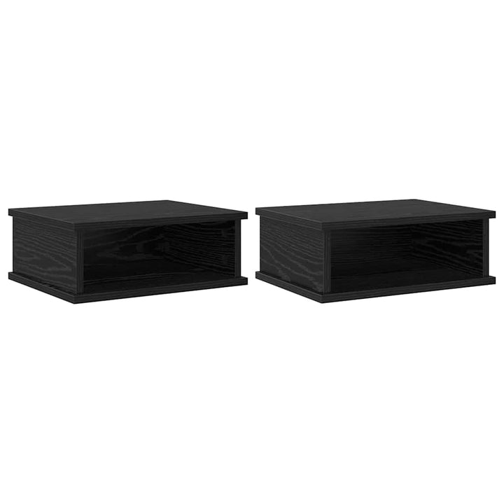 Sengebord 2 stk. Sort eg 40 x 31 x 15 cm Konstrueret træ
