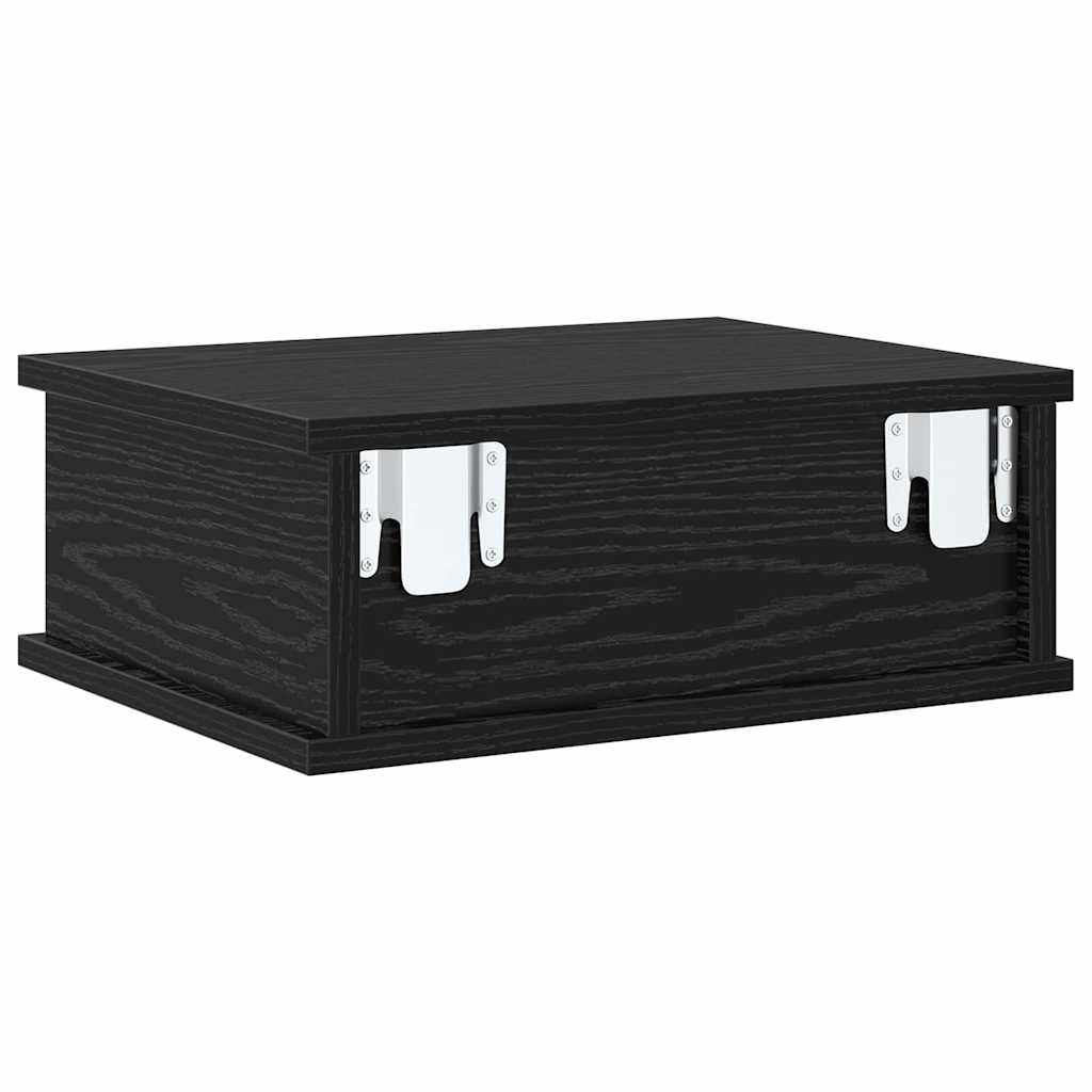 Sengebord 2 stk. Sort eg 40 x 31 x 15 cm Konstrueret træ