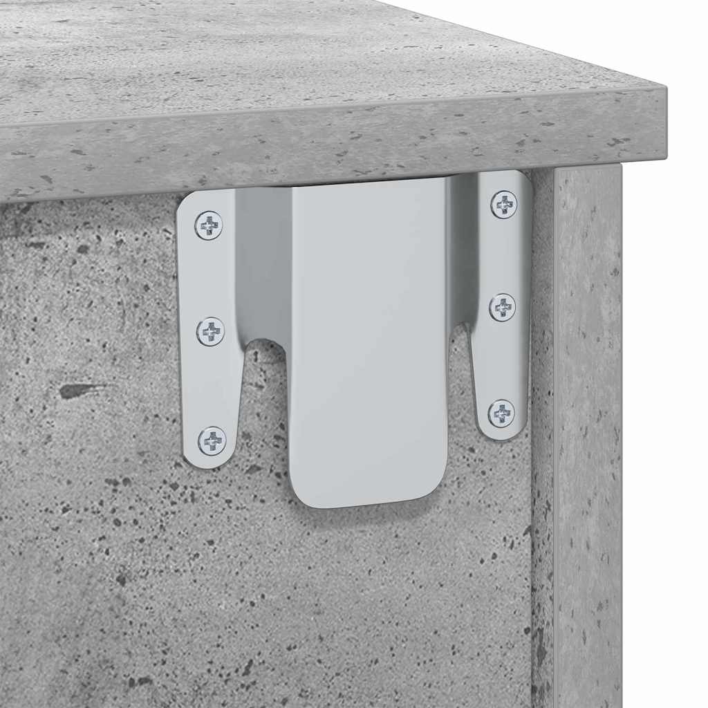 Sengebord 2 pcs Beton Grå 40 x 31 x 15 cm Konstrueret træ