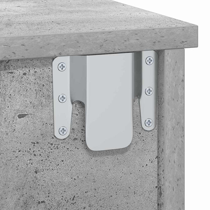 Sengebord 2 pcs Beton Grå 40 x 31 x 15 cm Konstrueret træ