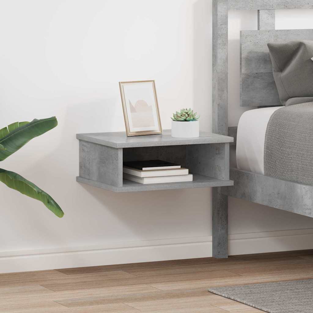 Sengebord 2 pcs Beton Grå 40 x 31 x 15 cm Konstrueret træ