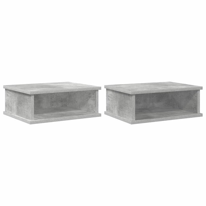 Sengebord 2 pcs Beton Grå 40 x 31 x 15 cm Konstrueret træ