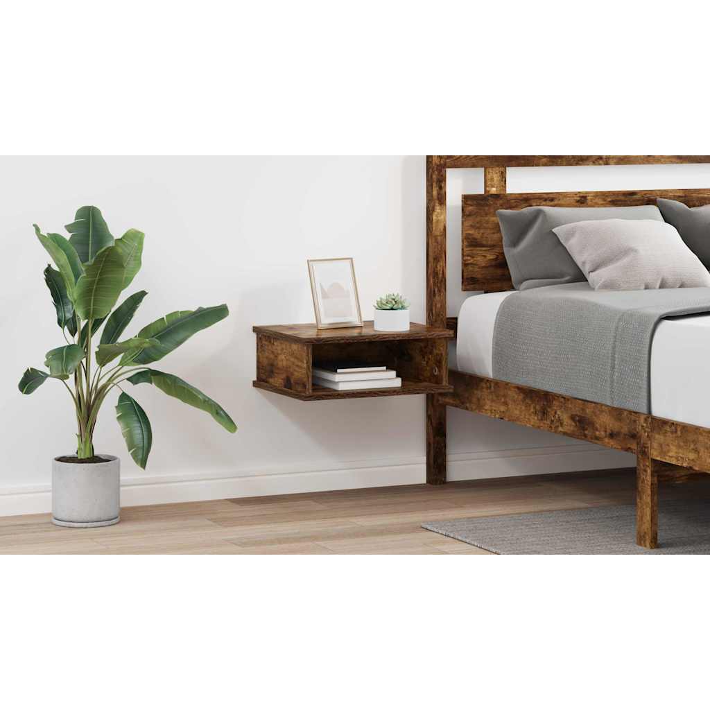 Sengebord 2 pcs Røget eg 40 x 31 x 15 cm Konstrueret træ