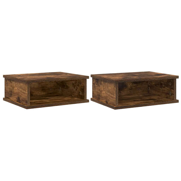Sengebord 2 stk. Røget eg 40 x 31 x 15 cm Konstrueret træ