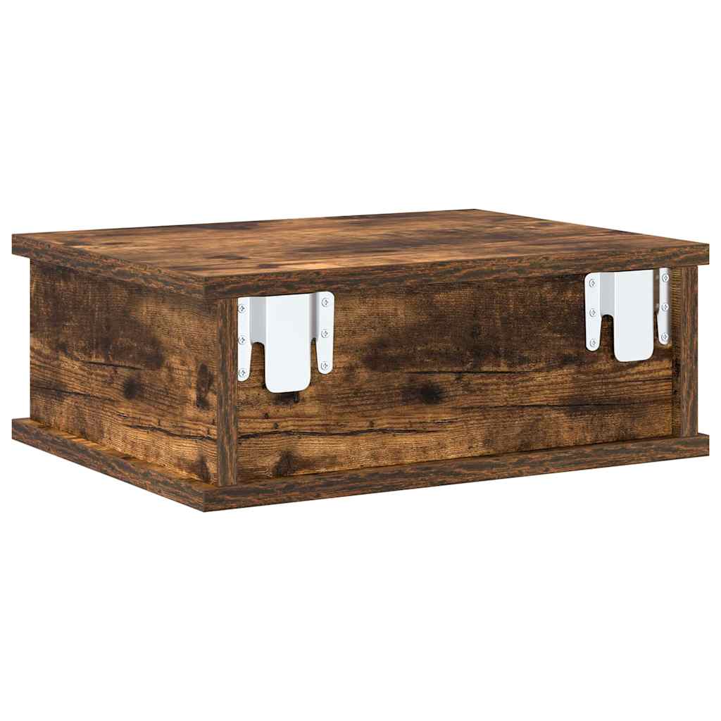 Sengebord 2 stk. Røget eg 40 x 31 x 15 cm Konstrueret træ