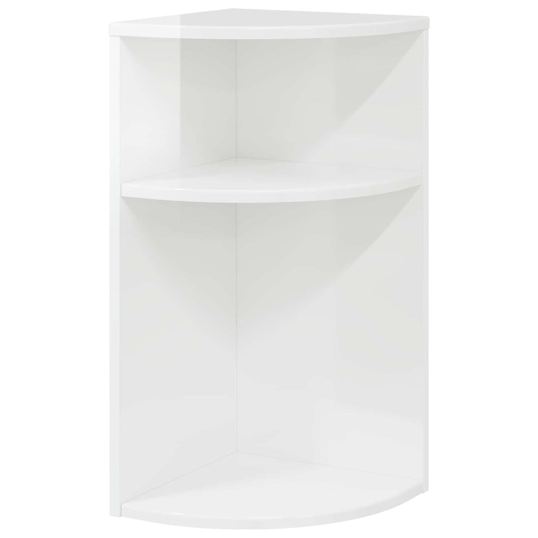 Endebord Høj gloss hvid 29,6 x 29,6 x 60 cm Konstrueret træ