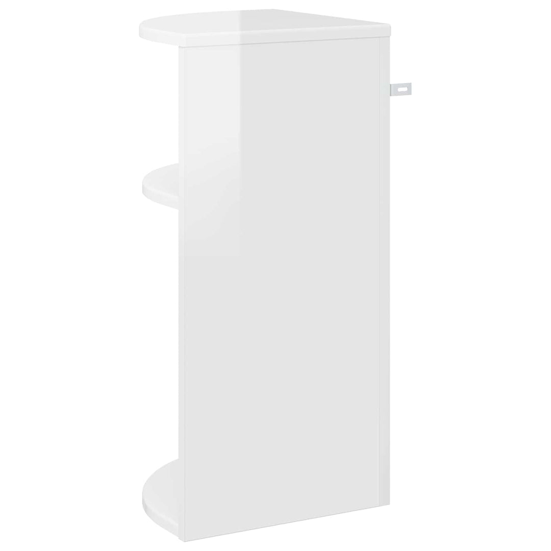Endebord Høj gloss hvid 29,6 x 29,6 x 60 cm Konstrueret træ