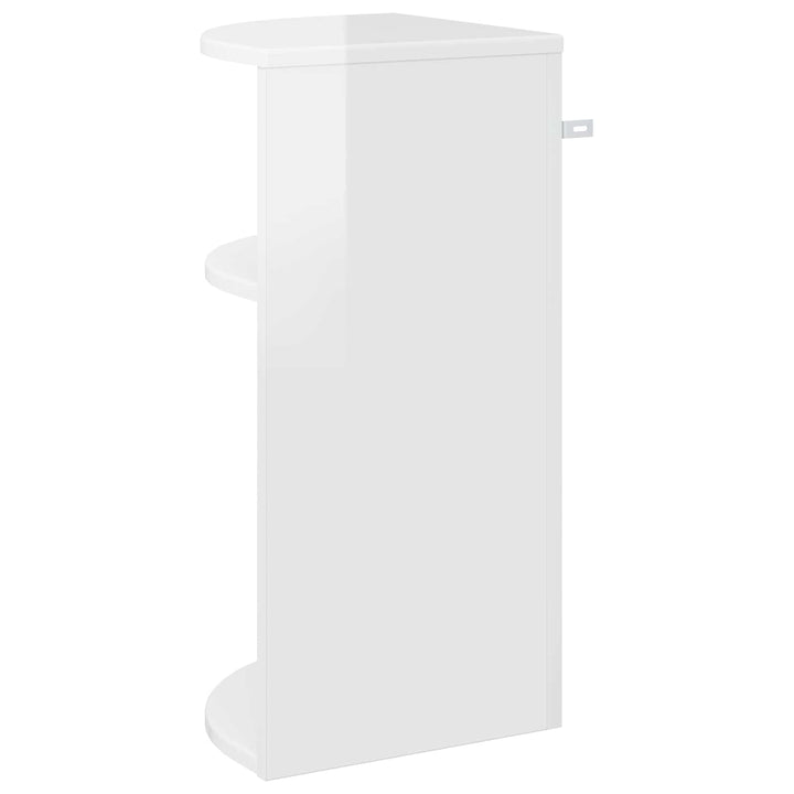 Endebord Høj gloss hvid 29,6 x 29,6 x 60 cm Konstrueret træ