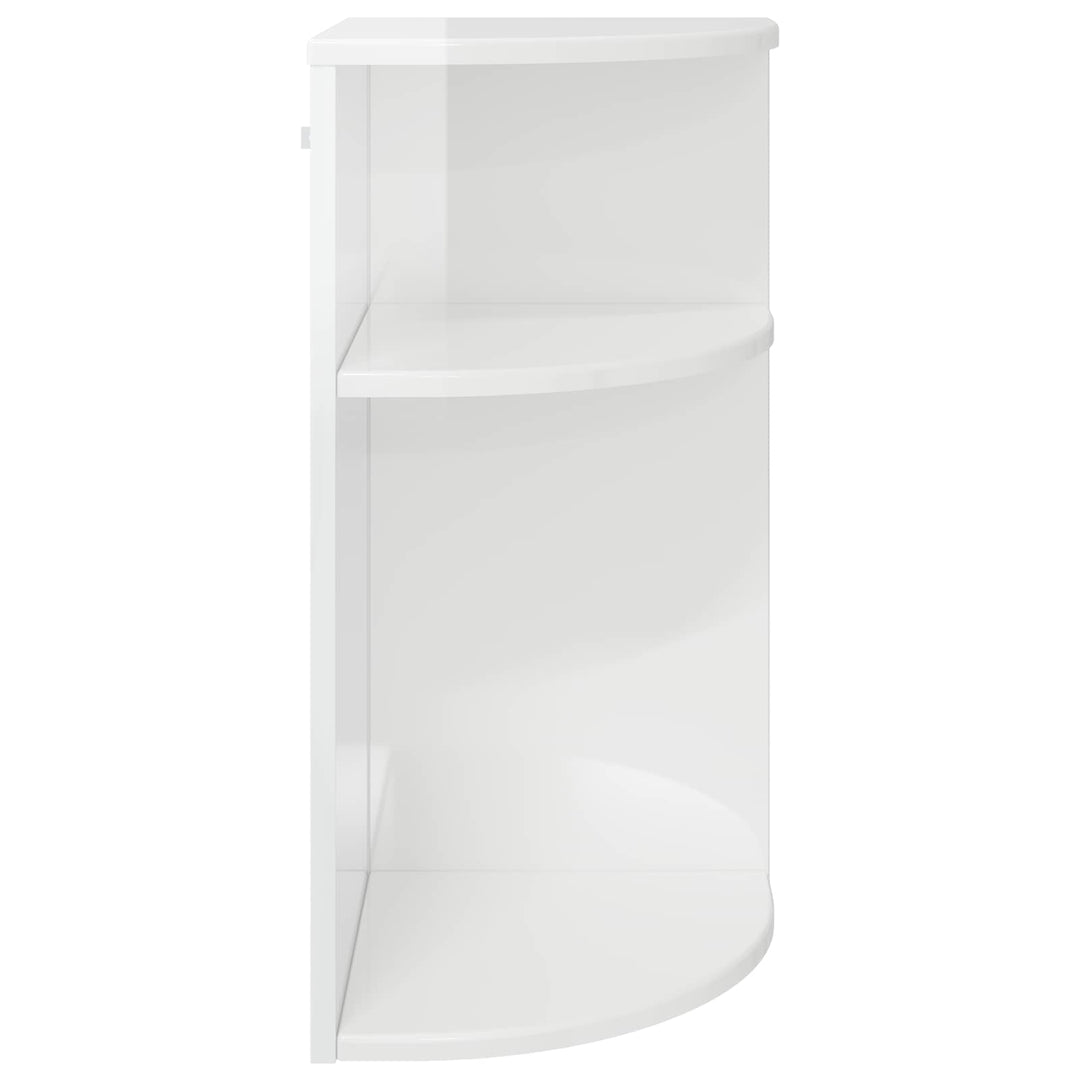 Endebord Høj gloss hvid 29,6 x 29,6 x 60 cm Konstrueret træ